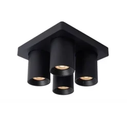 Lucide NIGEL Plafondspot 4xGU10/5W DTW Zwart