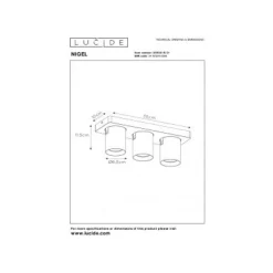 Lucide NIGEL Plafondspot 3xGU10/5W DTW Wit
