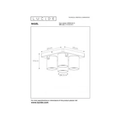 Lucide NIGEL Plafondspot 4xGU10/5W DTW Wit