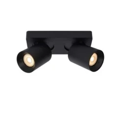 Lucide NIGEL Plafondspot 2xGU10/5W DTW Zwart