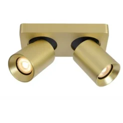 Lucide NIGEL Plafondspot messing - 2xGU10/5W dim to warm