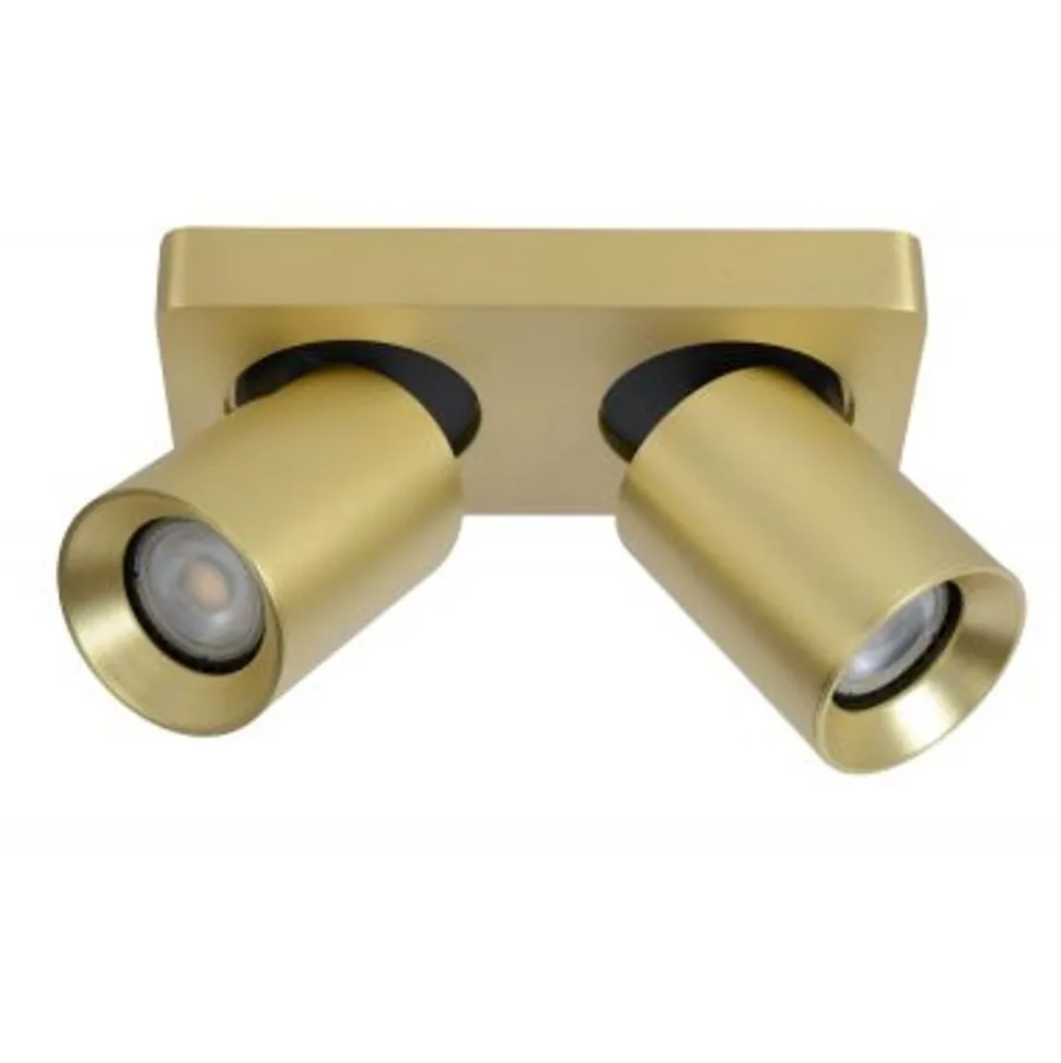 Lucide NIGEL Plafondspot messing - 2xGU10/5W dim to warm