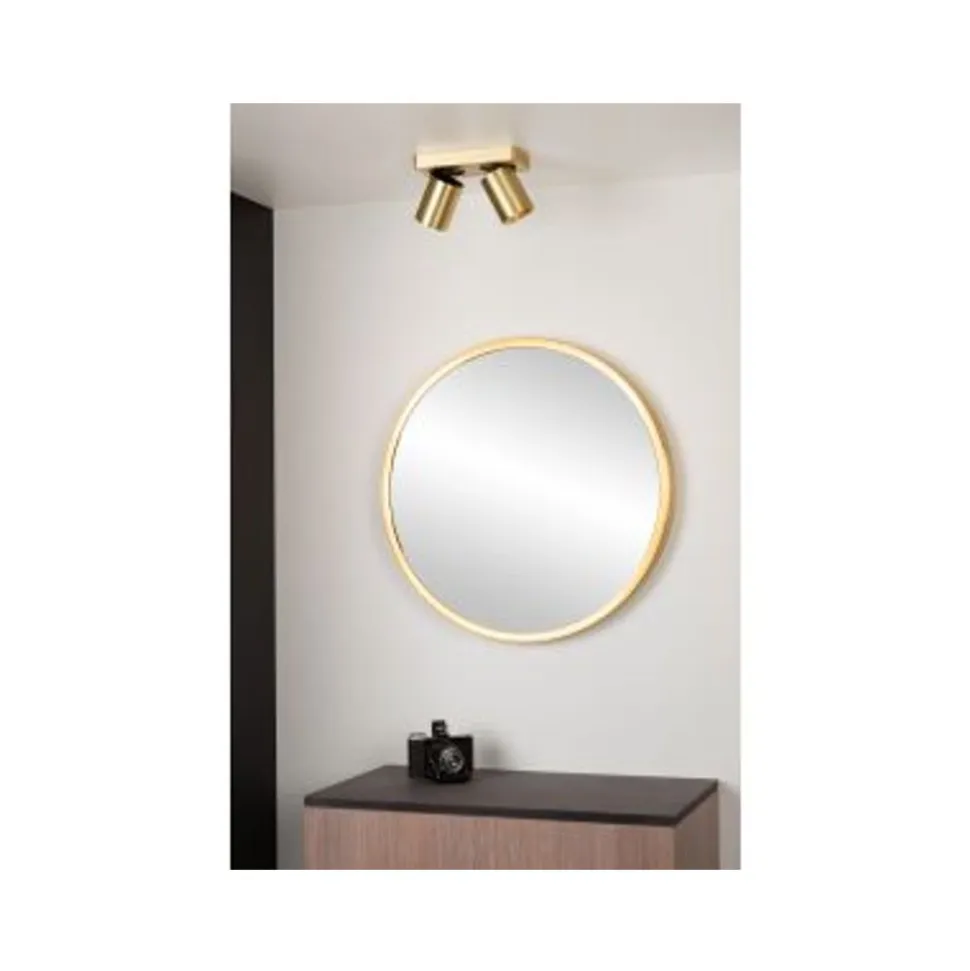 Lucide NIGEL Plafondspot messing - 2xGU10/5W dim to warm