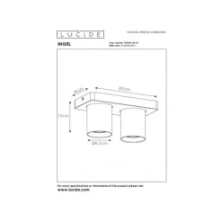 Lucide NIGEL Plafondspot messing - 2xGU10/5W dim to warm