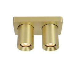 Lucide NIGEL Plafondspot messing - 2xGU10/5W dim to warm