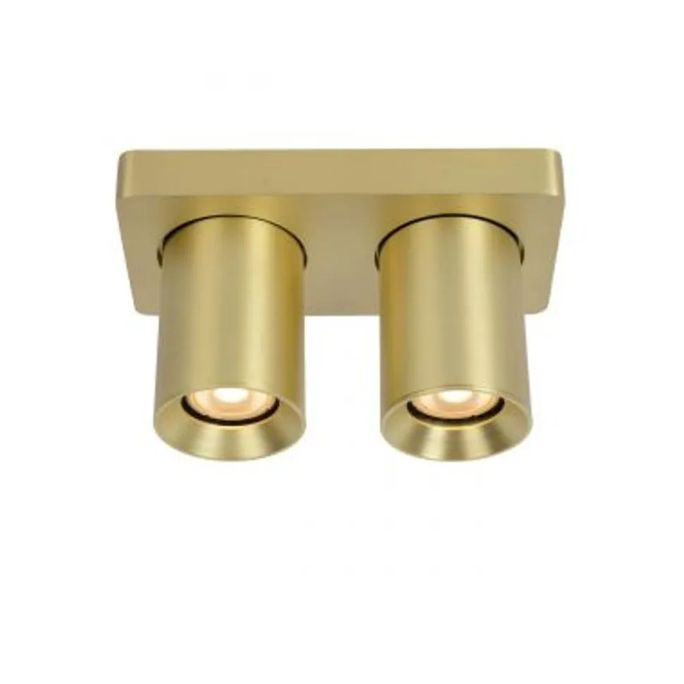Lucide NIGEL Plafondspot messing - 2xGU10/5W dim to warm