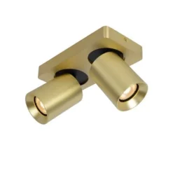 Lucide NIGEL Plafondspot messing - 2xGU10/5W dim to warm