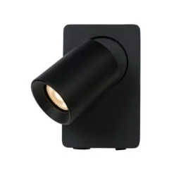 Lucide NIGEL Wandspot 1xGU10/5W + USB Zwart