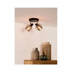 Lucide NILA - Plafondspot - 2xE14 - Zwart