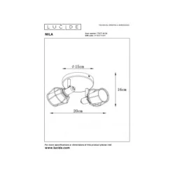 Lucide NILA - Plafondspot - 2xE14 - Zwart