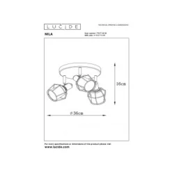 Lucide NILA - Plafondspot - Ø 36 cm - 3xE14 - Zwart