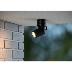 Lucide NIORT Wandspot Buiten-Zwart-1xGU10-6W-IP44-Alumin.