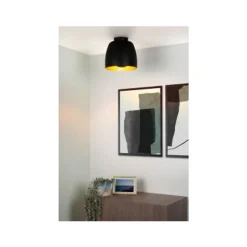 Lucide NOLAN - Plafonnière - Ø 24 cm - 1xE27 - Zwart