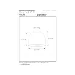 Lucide NOLAN - Plafonnière - Ø 24 cm - 1xE27 - Zwart
