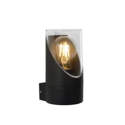 Lucide NORMAN - Wandlamp Buiten - Ø 9 cm - 1xE27 - IP65 - Zwart