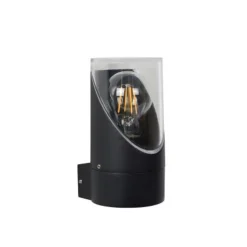 Lucide NORMAN - Wandlamp Buiten - Ø 9 cm - 1xE27 - IP65 - Zwart