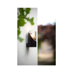 Lucide NORMAN - Wandlamp Buiten - Ø 9 cm - 1xE27 - IP65 - Zwart
