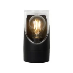 Lucide NORMAN - Wandlamp Buiten - Ø 9 cm - 1xE27 - IP65 - Zwart