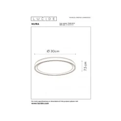 Lucide NURIA - Plafonnière - Ø 30 cm - LED Dimb. - 1x18W 2700K - 3 StepDim - Zwart Lucide