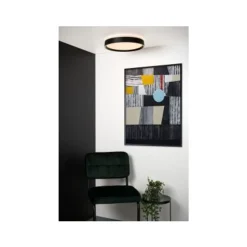 Lucide NURIA - Plafonnière - Ø 40 cm - LED Dimb. - 1x24W 2700K - 3 StepDim - Zwart