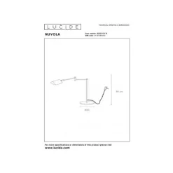 Lucide NUVOLA - Bureaulamp - Ø 20 cm - LED Dimb. - 1x9W 3000K - Mat chroom Lucide