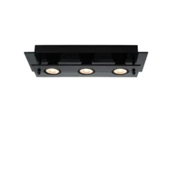 Lucide OKNO - Plafonnière - 3xGU10 - Zwart