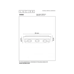 Lucide OKNO - Plafonnière - 3xGU10 - Zwart