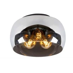 Lucide OLIVIA Plafonnière-Fumé-Ø40-3xE27-40W-Glas