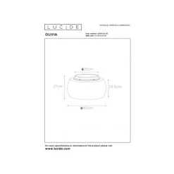 Lucide OLIVIA Plafonnière-Fumé-Ø40-3xE27-40W-Glas