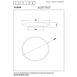 Lucide OLSON - Plafonnière - Ø 29 cm - LED Dimb. - CCT - 1x24W 3000K/6500K - Opaal