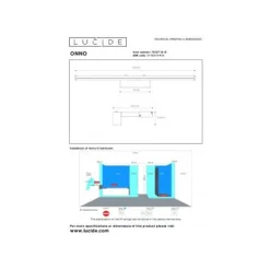 Lucide ONNO - Spiegellamp Badkamer - LED - 1x12W 3000K - IP44 - Mat chroom