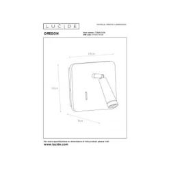 Lucide OREGON - Bedlamp - LED - 1x3W 3000K - Met USB oplaadpunt - Zwart