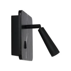 Lucide OREGON - Bedlamp - LED - 1x3W 3000K - Met USB oplaadpunt - Zwart