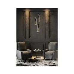 Lucide ORLANDO Hanglamp 3xE27/60W Zwart/Smoke glas
