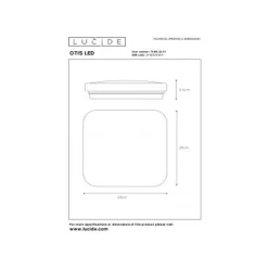 Lucide OTIS LED Plafondlicht LED 22W 28/28cm 1400LM