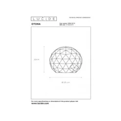 Lucide OTONA - Tafellamp - Ø 25 cm - 1xE27 - Wit Lucide