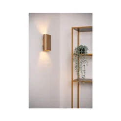 Lucide OVALIS Wandlamp-Mat Go.-2xE14-9W-Metaal