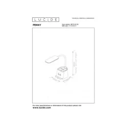 Lucide PENNY Bureaulamp-Zwart-LED Dimb.-4,7W-3000K
