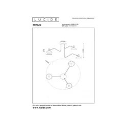 Lucide PEPIJN - Plafonnière - Ø 108 cm - 3xE14 - Zwart
