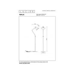 Lucide PEPIJN - Vloerlamp - Ø 23 cm - 1xE14 - 3 StepDim - Zwart