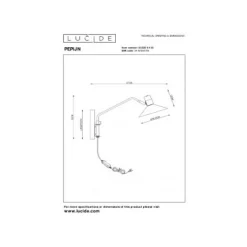 Lucide PEPIJN - Wandlamp - 1xE14 - 3 StepDim - Zwart