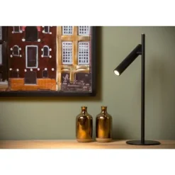 Lucide PHILON - Tafellamp - Ø 13 cm - LED Dimb. - 1x4,5W 3000K - Zwart