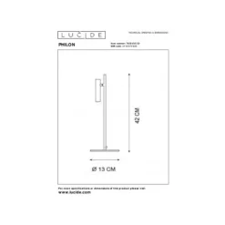 Lucide PHILON - Tafellamp - Ø 13 cm - LED Dimb. - 1x4,5W 3000K - Zwart
