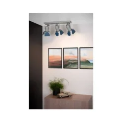 Lucide PICTO - Plafondspot Kinderkamer - 3xGU10 - Blauw
