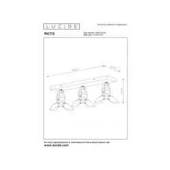Lucide PICTO - Plafondspot Kinderkamer - 3xGU10 - Blauw