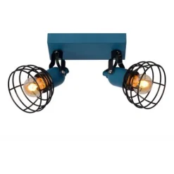 Lucide POLA - Plafondspot Kinderkamer - 2xE27 - Blauw