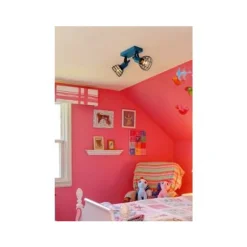 Lucide POLA - Plafondspot Kinderkamer - 2xE27 - Blauw