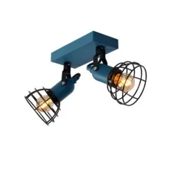 Lucide POLA - Plafondspot Kinderkamer - 2xE27 - Blauw