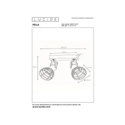 Lucide POLA - Plafondspot Kinderkamer - 2xE27 - Blauw