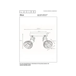 Lucide POLA - Plafondspot Kinderkamer - 2xE27 - Roze